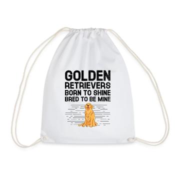 Golden Retrievers Born To Shine Bred To Be Mine GR - Drawstring Bag - white - Front