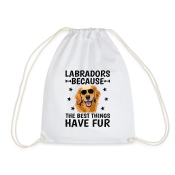 Labradore, weil die besten Dinge Fell haben Labrado - Turnbeutel - Weiß - Vorne