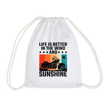 La vie est meilleure dans le vent et le soleil à moto - Sac de sport léger - blanc - Devant
