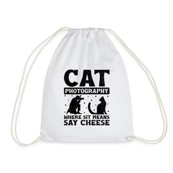 Cat Photographers Cat Lovers Photograpy Cats Photo - Drawstring Bag - white - Front