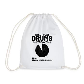 Vais-je jouer de la batterie aujourd’hui tambour tambour batteur - Sac de sport léger - blanc - Devant