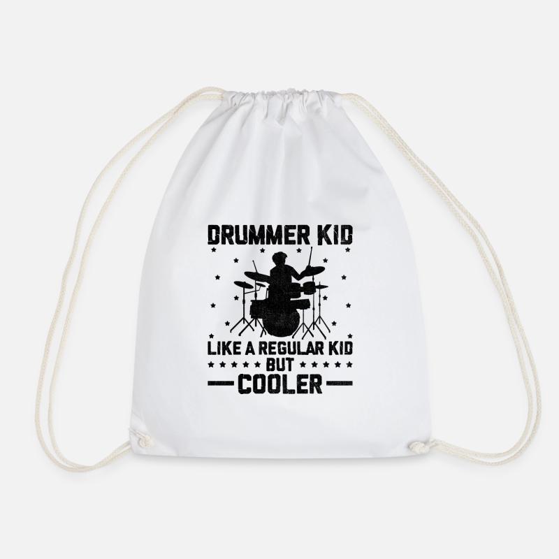 Drummer Kid Wie Ein Normales Kind, aber Cooler Drum Dru - Turnbeutel - Weiß