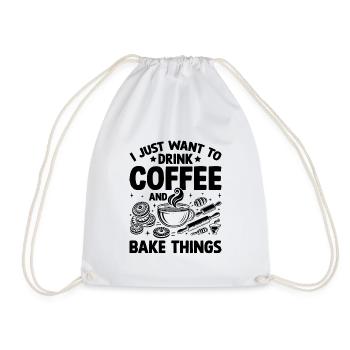 Je veux juste boire du café et faire cuire des choses en cuisinant - Sac de sport léger - blanc - Devant