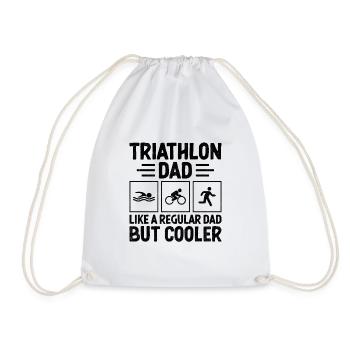 Triathlon-Vater wie ein normaler Vater, aber cooler Triath - Turnbeutel - Weiß - Vorne