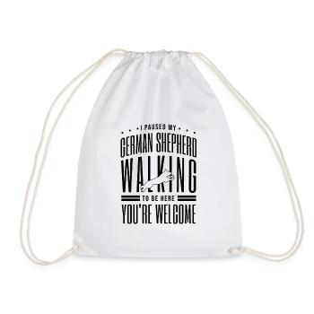 J’ai arrêté mon berger allemand qui marchait pour être ici Chien - Sac de sport léger - blanc - Devant