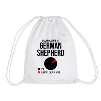 Will I Walk With My German Shepherd Dog Lover GSD - Drawstring Bag - white - Front
