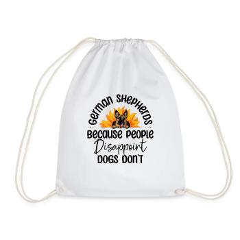 German Shepherds Because People Disappoint Dogs Do - Drawstring Bag - white - Front