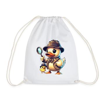 Detective Duck Duo H and W style - Drawstring Bag - white - Front