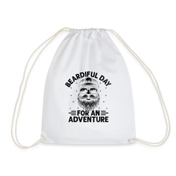 Beardiful Dad For An Adventure Beard Facial Hair - Drawstring Bag - white - Front