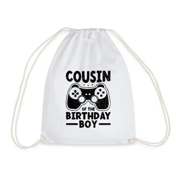 Cousin Of The Birthday Boy Video Game Family - Drawstring Bag - white - Front