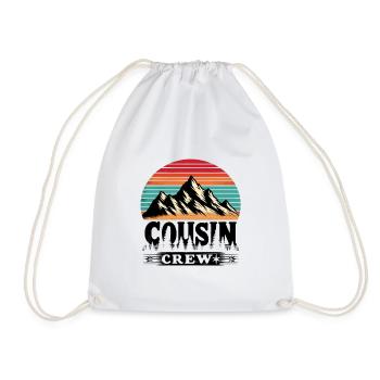 Cousin Crew Mountain Retro Family Reunion Cousins - Drawstring Bag - white - Front
