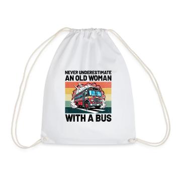 Ne sous-estimez jamais une vieille femme avec un chauffeur de bus - Sac de sport léger - blanc - Devant