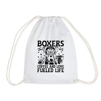 Boxershorts Kaffee Und Liebe Angetriebenes Leben Koffein Liebhaber - Turnbeutel - Weiß - Vorne