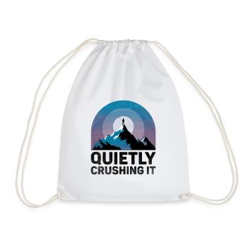 Quietly Crushing It Sayings For Introverts - Drawstring Bag - white - Front