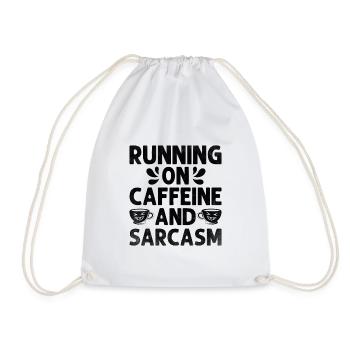 Courir à la caféine et au sarcasme Sarcasme Sarcastique - Sac de sport léger - blanc - Devant