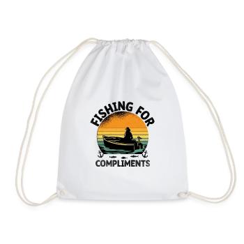 Fishing For Compliments Paddle Boat - Drawstring Bag - white - Front