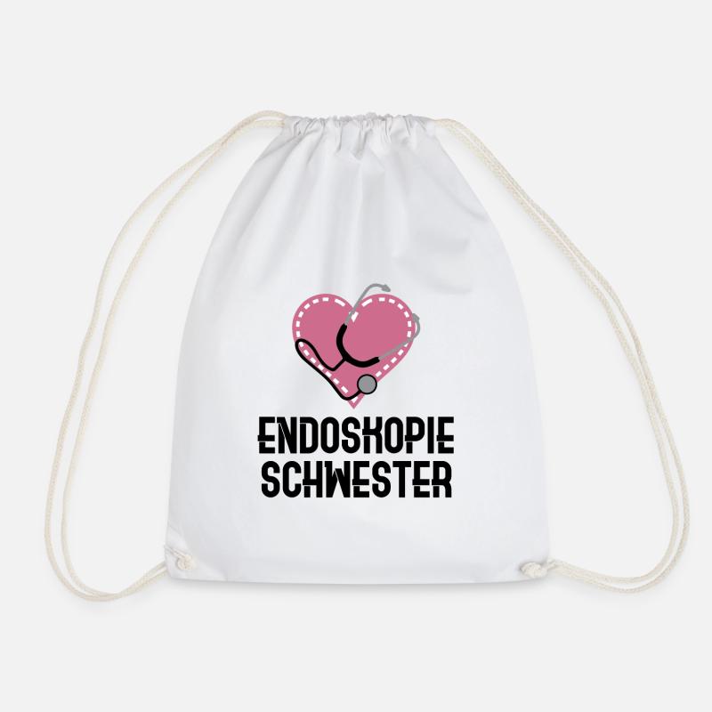 Nurse endoscopy - Drawstring Bag - white