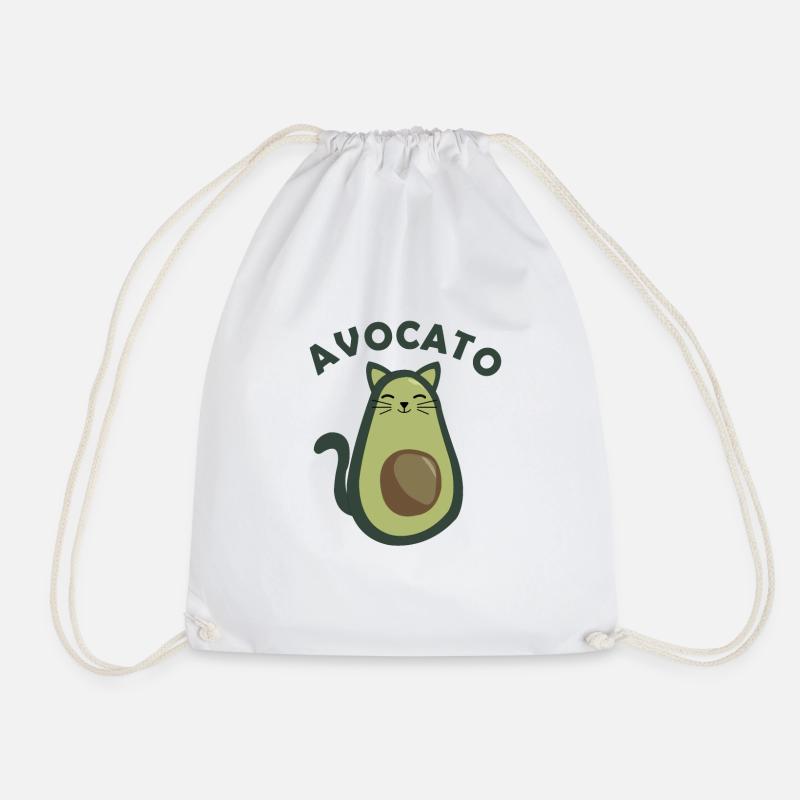 Avocado Katze lustiges Essen Kätzchen Avocato - Turnbeutel - Weiß