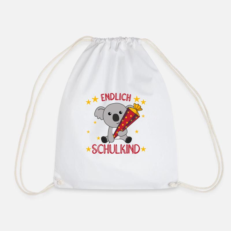 Endlich Schulkind Koala Schultüte Einschulung - Turnbeutel - Weiß