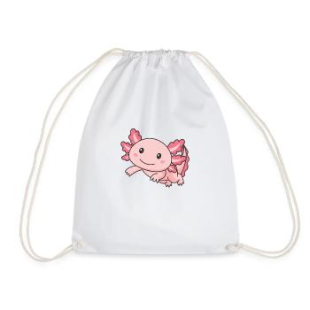 Axolotl cute animals kawaii anime funny axolotl - Drawstring Bag - white - Front