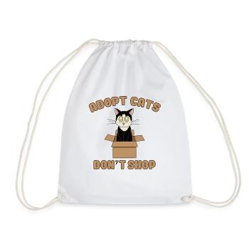 Chat mignon noir et blanc - Sac de sport léger - blanc - Devant