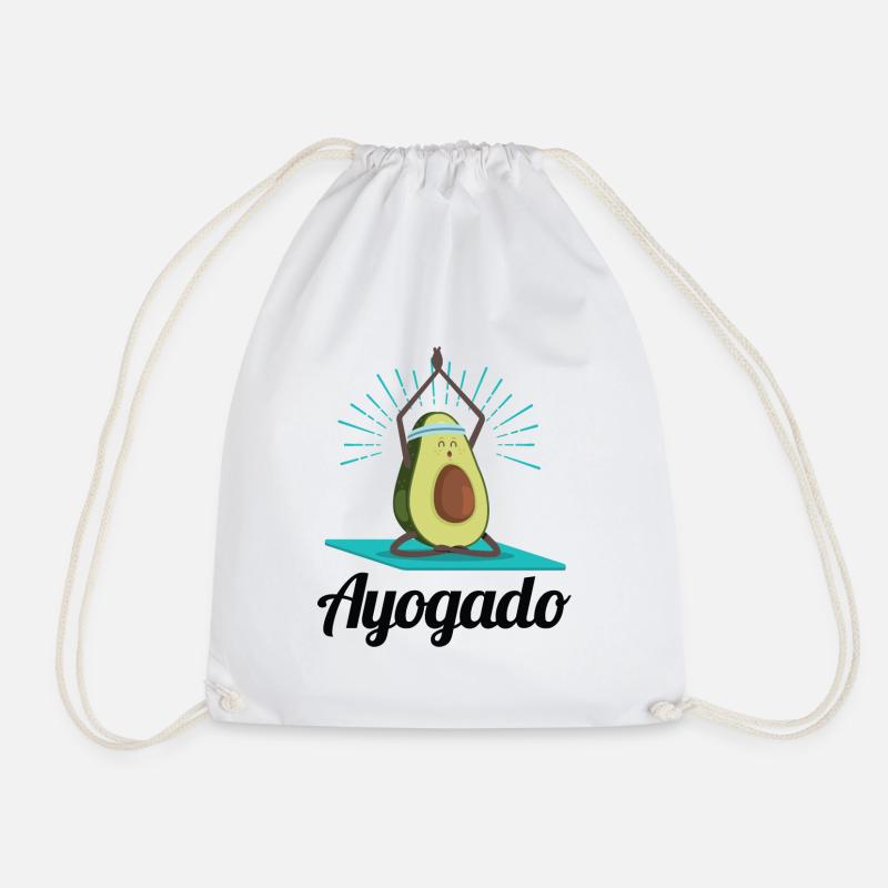 Ayogado | Yoga Avocado - Turnbeutel - Weiß