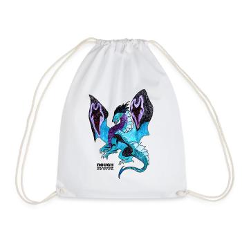 Dragon shirt, Dragon, hand-drawn, ROUGHDESIGN - Drawstring Bag - white - Front