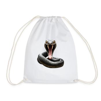 Attacking Serpent - Drawstring Bag - white - Front