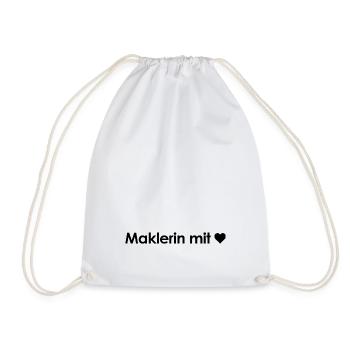 Maklerin mit Herz | ImmoLove - Turnbeutel - Weiß - Vorne