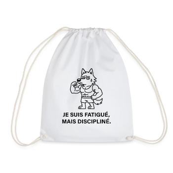 Loup Musclé Fatigué mais Discipliné - Sac de sport léger - blanc - Devant