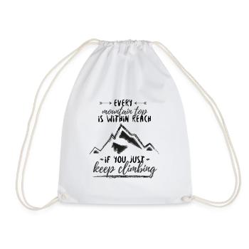 Motivational saying to perseverance as a gift - Drawstring Bag - white - Front