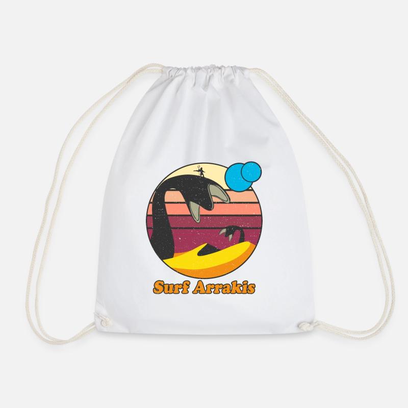 Surf Arrakis Retro Grafik - Turnbeutel - Weiß