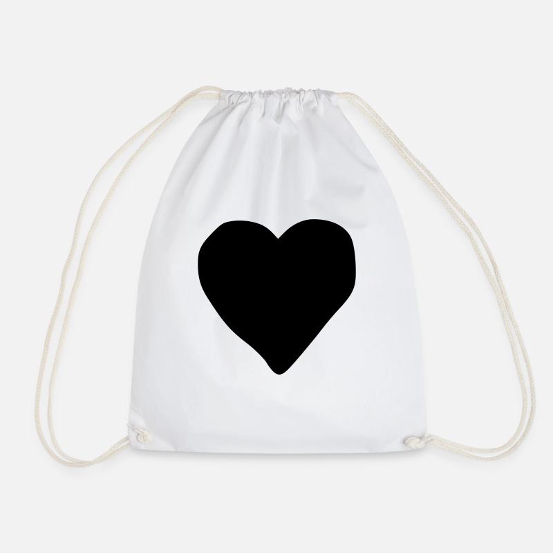 Emoji poker heart sketch black - Drawstring Bag - white