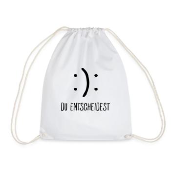 Du Entscheidest (Smiley) - Turnbeutel - Weiß - Vorne