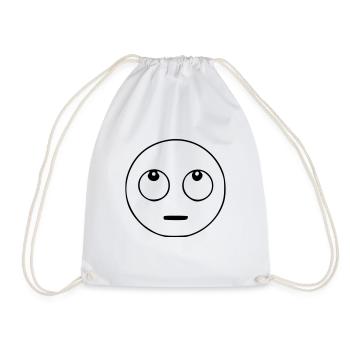 Emoji rolling eyes sketch black - Drawstring Bag - white - Front
