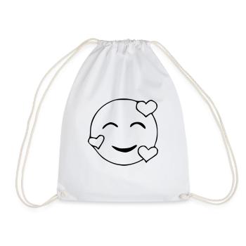 Emoji amoureux croquis noir - Sac de sport léger - blanc - Devant