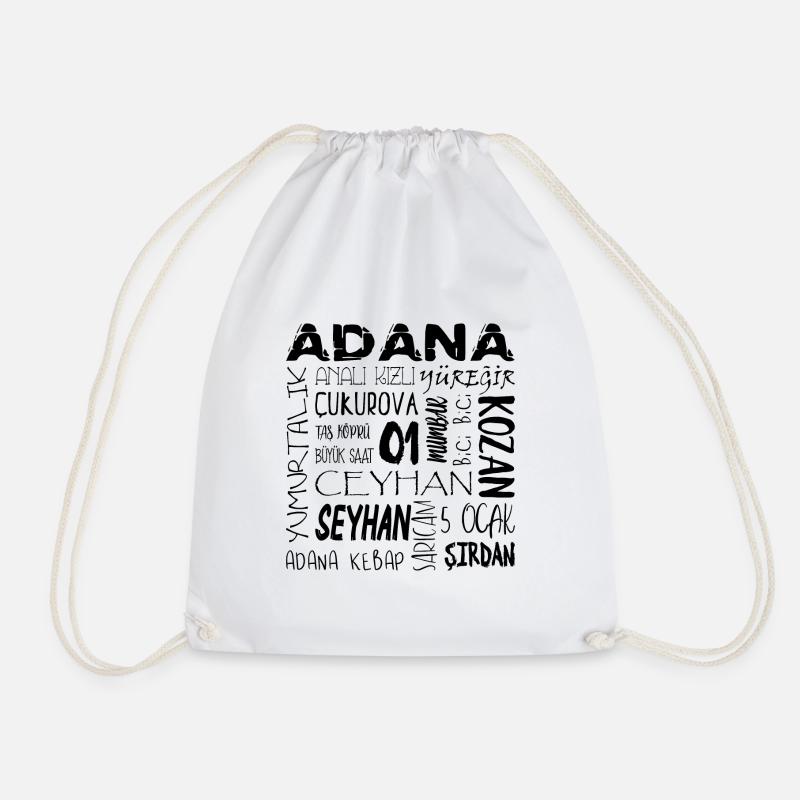 01 Adana Turkey - Drawstring Bag - white