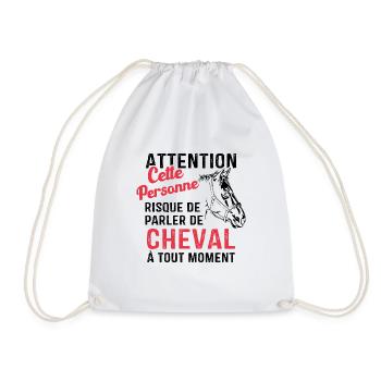 Cette Personne Risque Parler De Cheval Tout Moment - Sac de sport léger - blanc - Devant