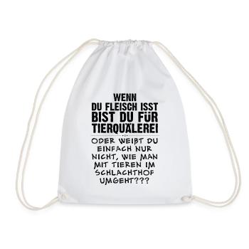 Veganer-Shirts gegen anti-veganes Bullshit-Bingo - Turnbeutel - Weiß - Vorne