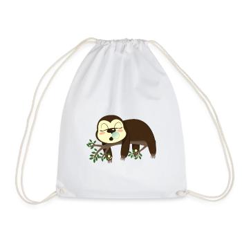 Sleepy sloth - Drawstring Bag - white - Front