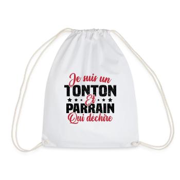 Je suis un tonton et parrain qui déchire - Sac de sport léger - blanc - Devant
