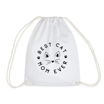 BEST CATS MAMA PUSSY ALWAYS FUNNY SAYING MOTIF - Drawstring Bag - white - Front
