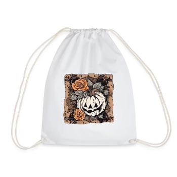 Halloween / Citrouille / Automne / Vacances / Orange - Sac de sport léger - blanc - Devant