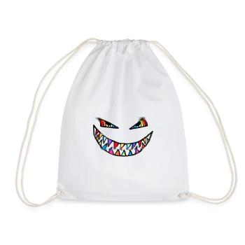 Rainbow Monster Shark Teeth rainbow colors - Drawstring Bag - white - Front