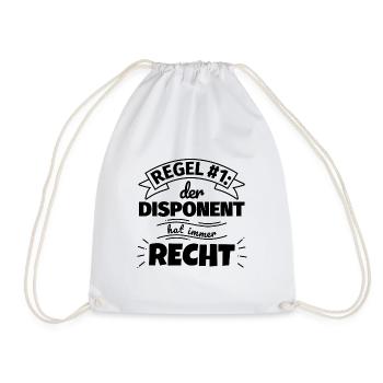 Disponent Geschenke – Hat immer Recht - Turnbeutel - Weiß - Vorne