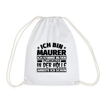 Maurer Geschenk lustig Himmel Hölle - Turnbeutel - Weiß - Vorne