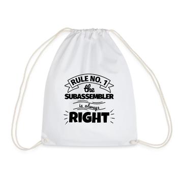 SUBASSEMBLER funny gift - Drawstring Bag - white - Front