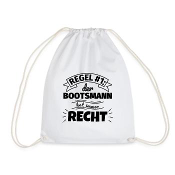 Bootsmann Geschenke – Hat immer Recht - Turnbeutel - Weiß - Vorne