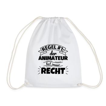 Animateur Geschenke – Hat immer Recht - Turnbeutel - Weiß - Vorne