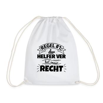 Helfer Ver Geschenke – Hat immer Recht - Turnbeutel - Weiß - Vorne